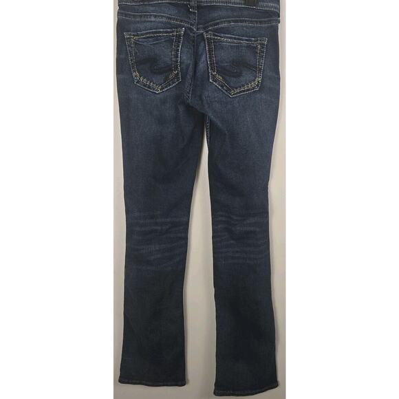 Silver Jeans Suki Slim Bootcut Mid Rise 27x35" Womens Distressed Acid Spot Wash - Picture 6 of 8